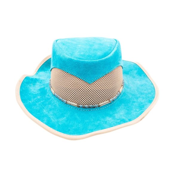 American Hat Makers Cheyenne Cowgirl Hat Leather Mesh Western USA Size S main image 6